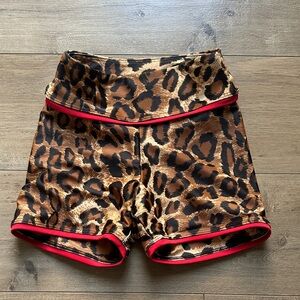 Tiger Friday cheetah shorts with red trim YL